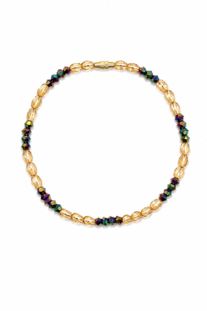 Noir & Gold Anklet, handmade anklets by Star Beads