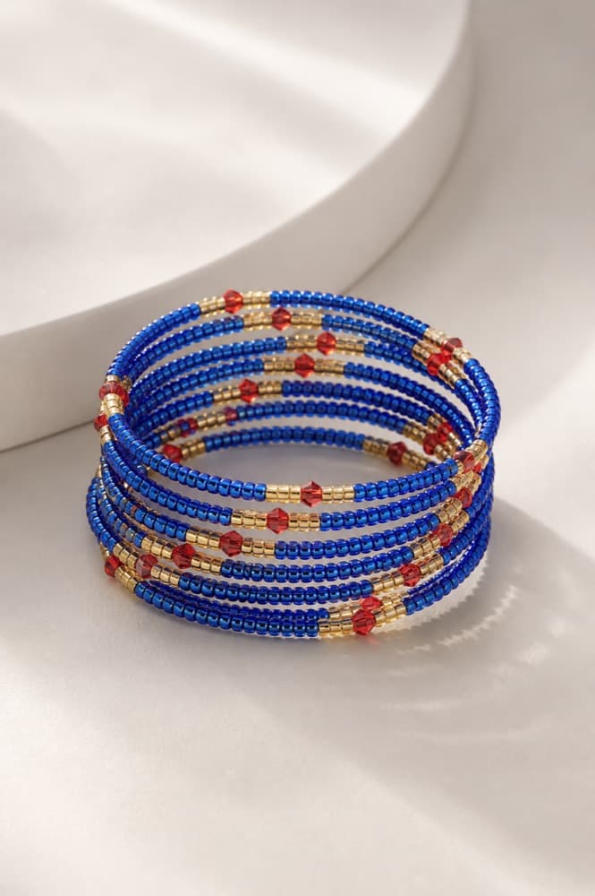 Azure Coil Wrap, handmade bracelets by Star Beads