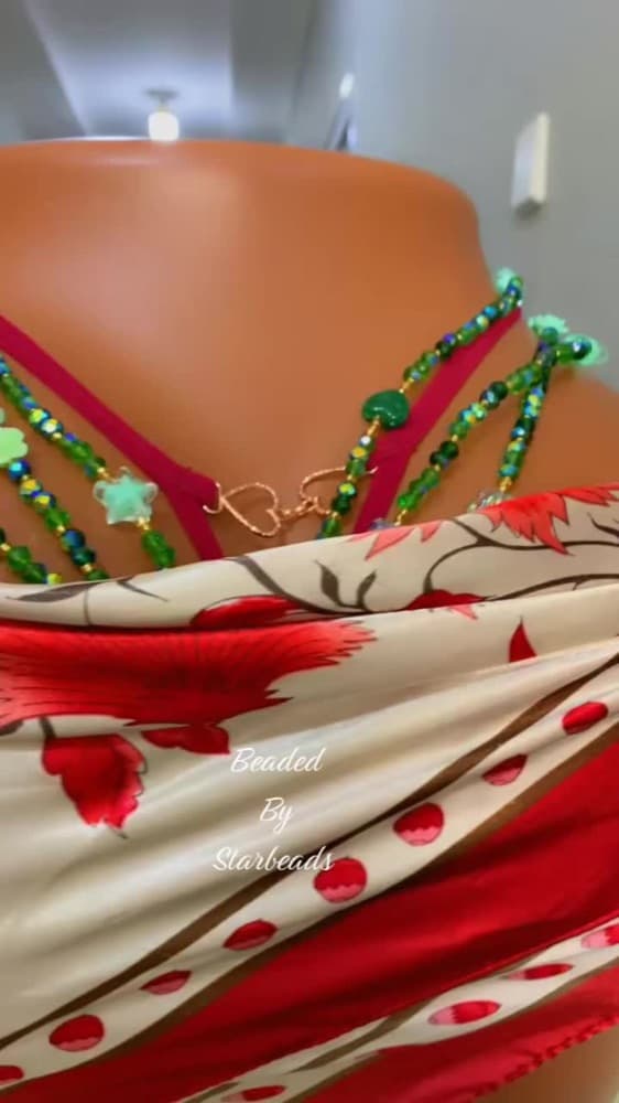 Something Green Emerald Set, handmade waist beads by Star Beads