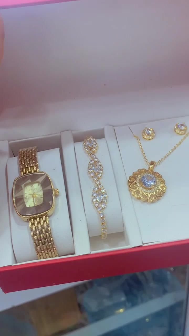 Ladies’ Gold Watch Set, handmade custom watches by Star Beads